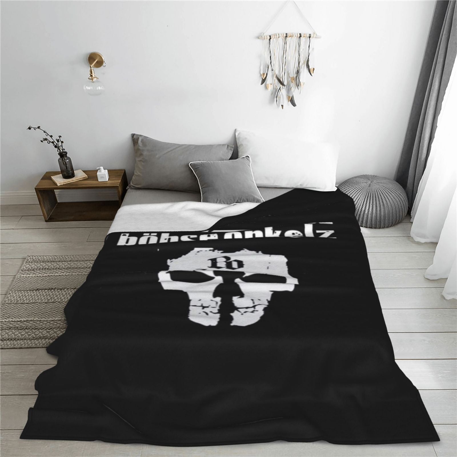 Cozy Flannel Throw Blanket with Digital Print for Sofa and Bed