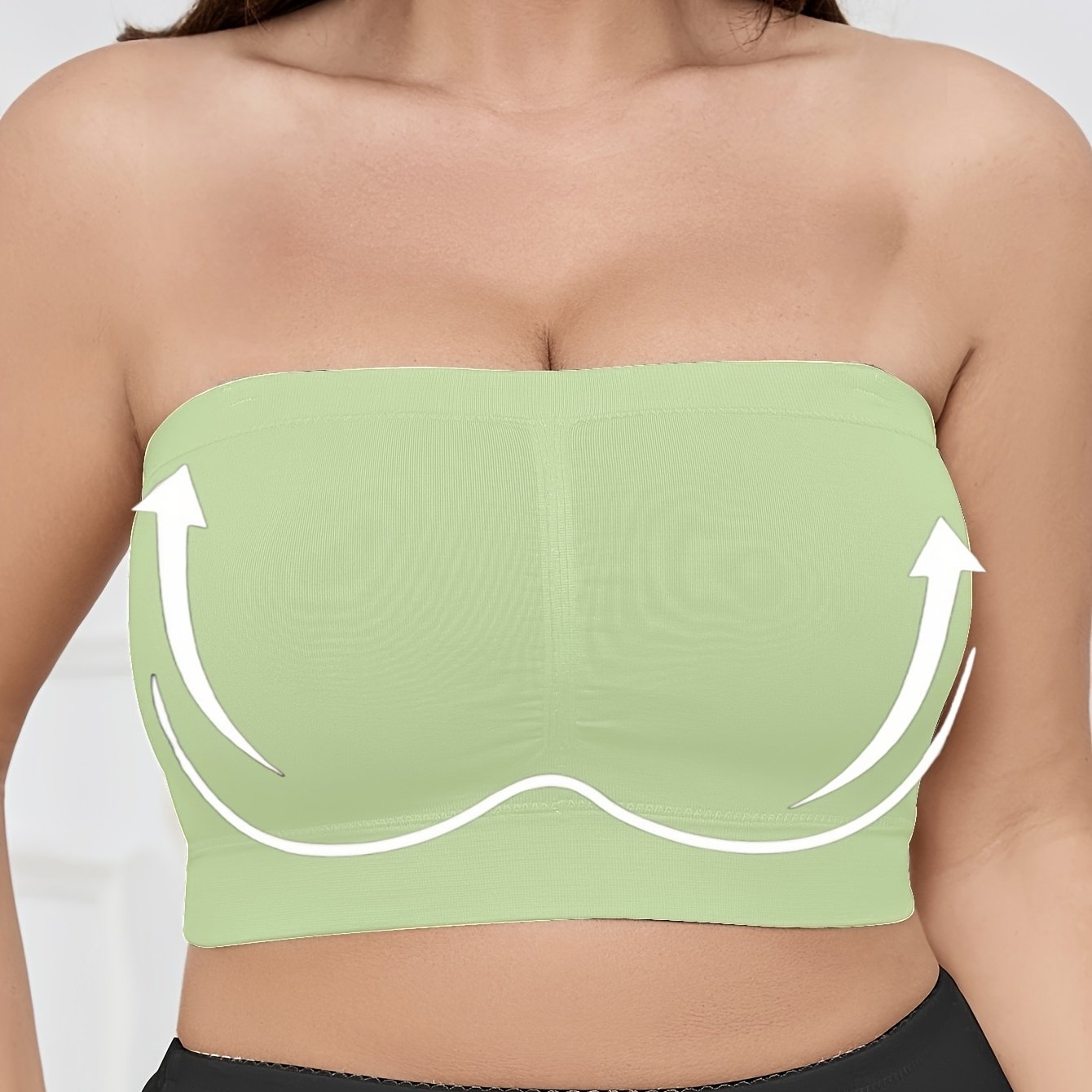 Women Seamless Wireless Sports Bra Breathable No-Pad Bandeau Solid Color