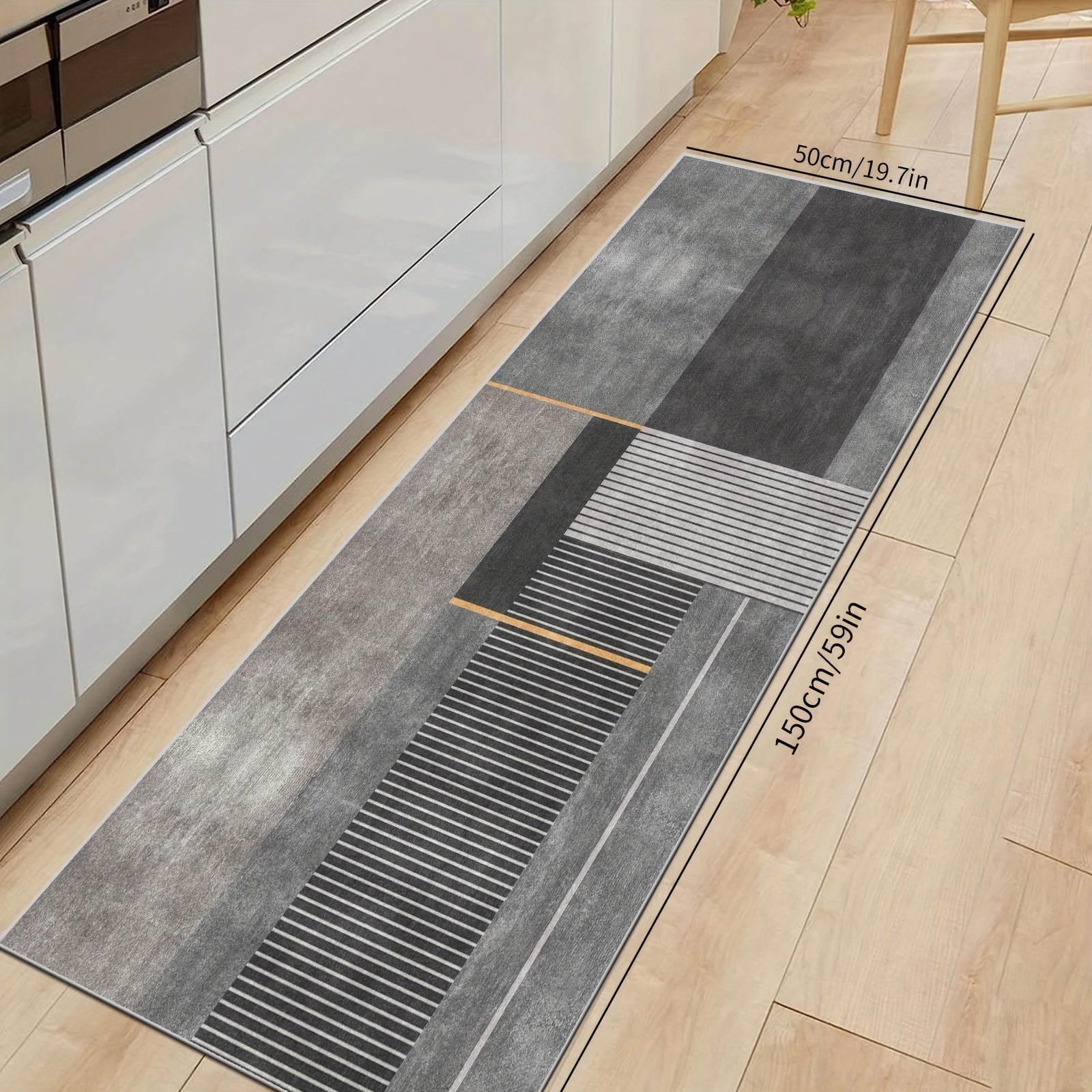 Alfombra de cocina antideslizante, impermeable, resistente al aceite, lavable a máquina, de poliéster