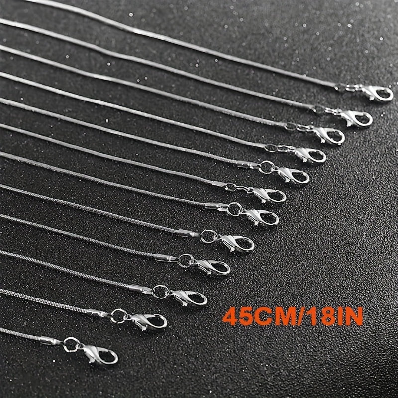 10 Pieces of Snake Chain Jewelry Sets in Rose Gold Gold and Rhodium Plating 16-30 Inch for DIY Crafting