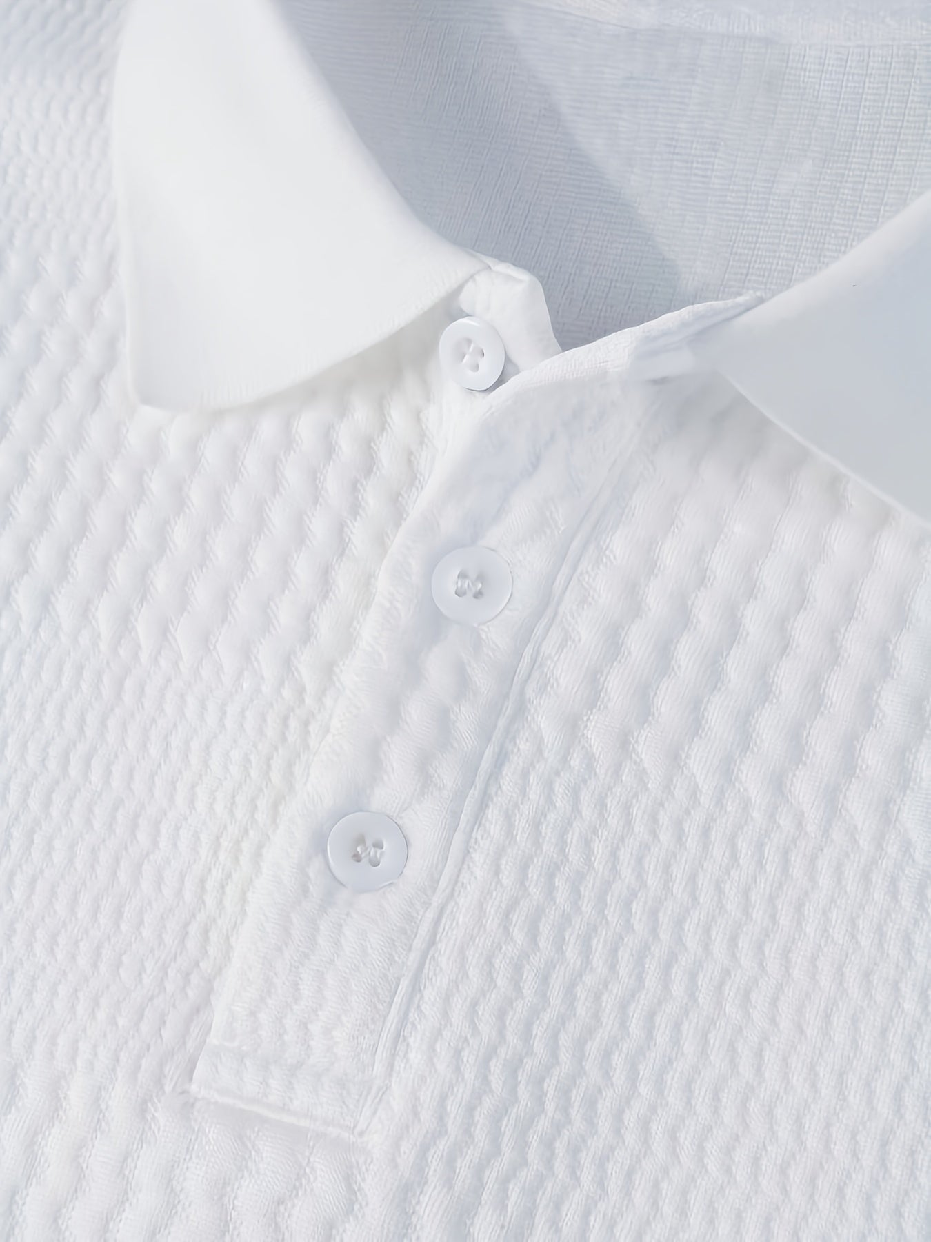 Men's Black Long-Sleeve Shirt Solid Color Stretch Polyester Winter Top