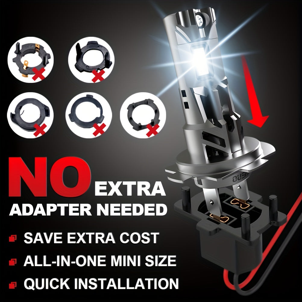 Car LED Headlights 6500K High Power Mini Size Super Bright 2PCS