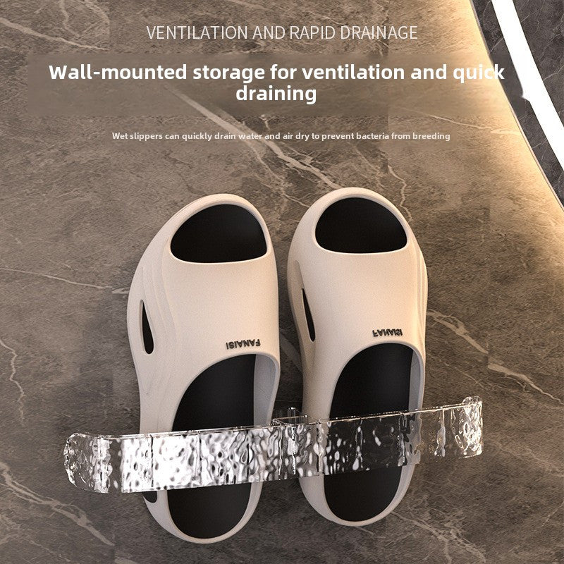 Wall-Mounted Shoe Rack Space-Saving Bathroom Storage Easy to Install