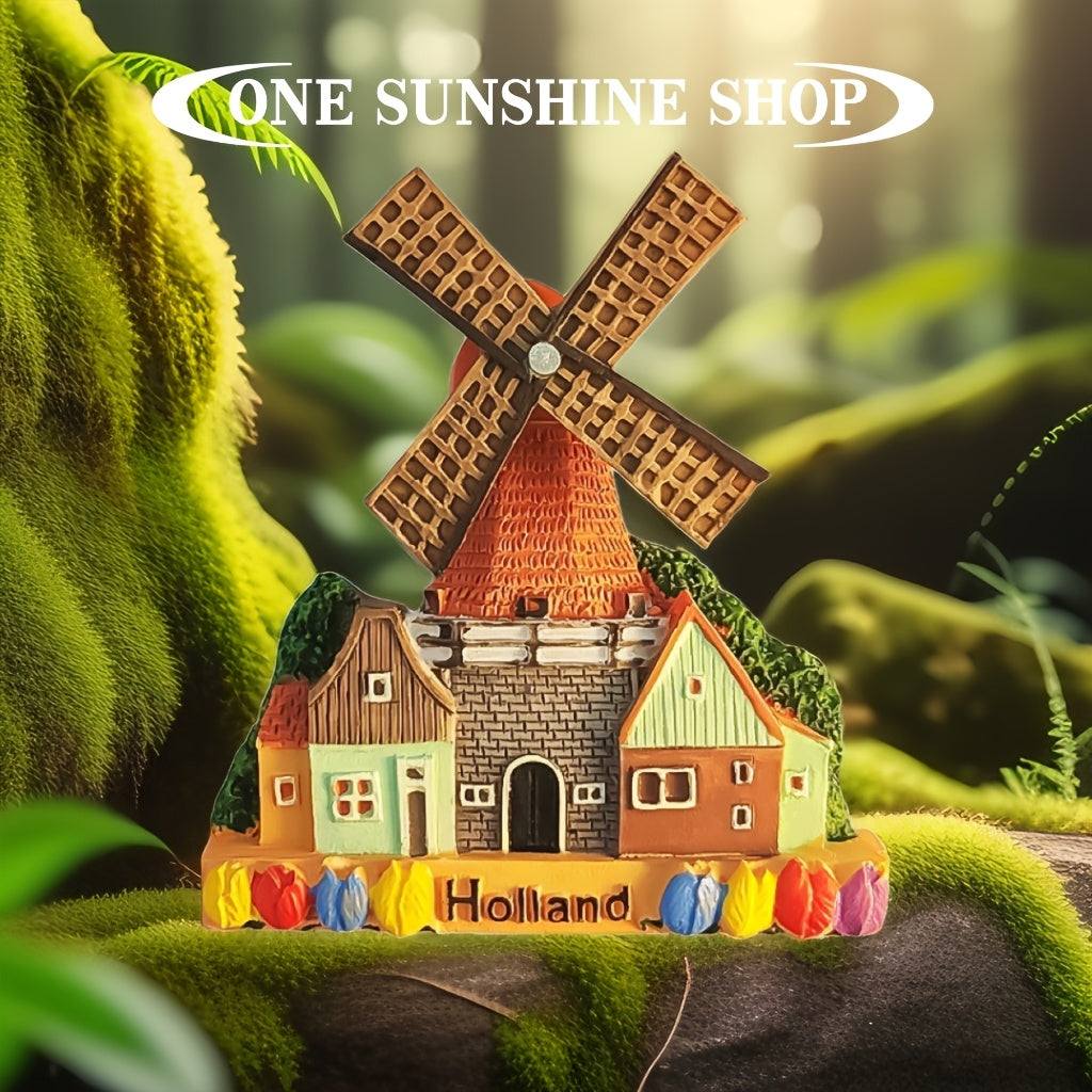 Ijodiy rezin shamol g'ildirakli magnitli muzlatgich bezaklari uchun uy tashqarida sayohat