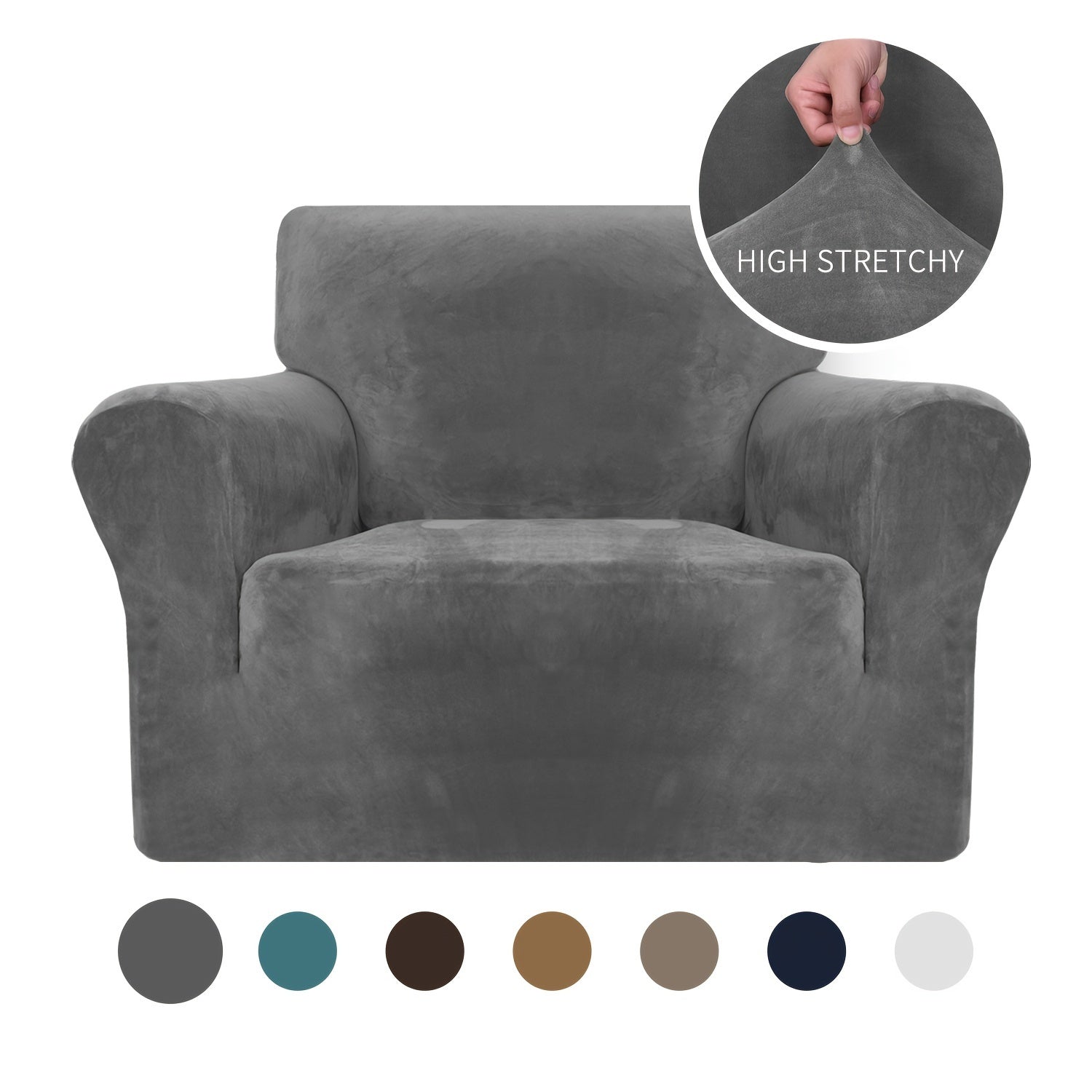 Velvet Sofa Cover Elastic Bottom All Seasons Pet Scratch Protection