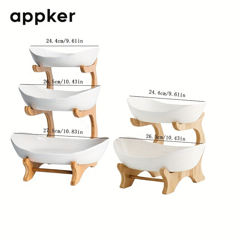 Juego de bandejas de plástico para servir, de 2 niveles y 3 niveles, fruta, aperitivos, dulces, pastel para hogar, restaurante, hotel