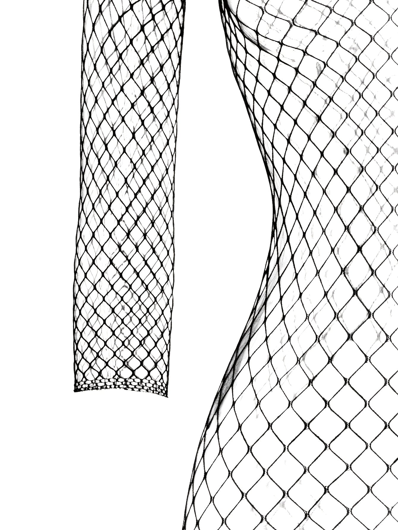 Women’s One-Shoulder Bodystocking in Fishnet Material