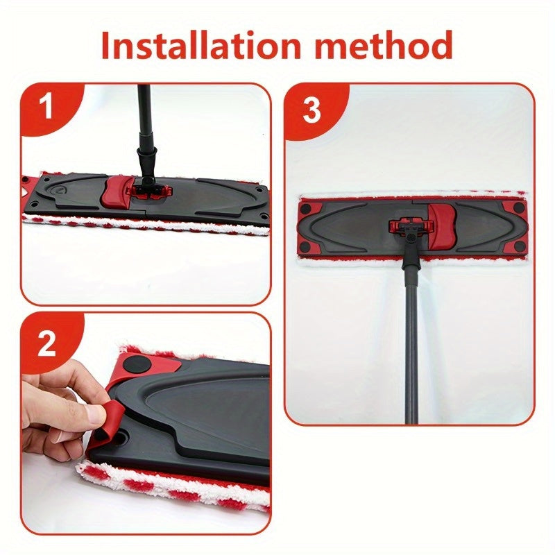 Set of 3 Extra-Large Microfiber Mop Pads for Wet and Dry Cleaning