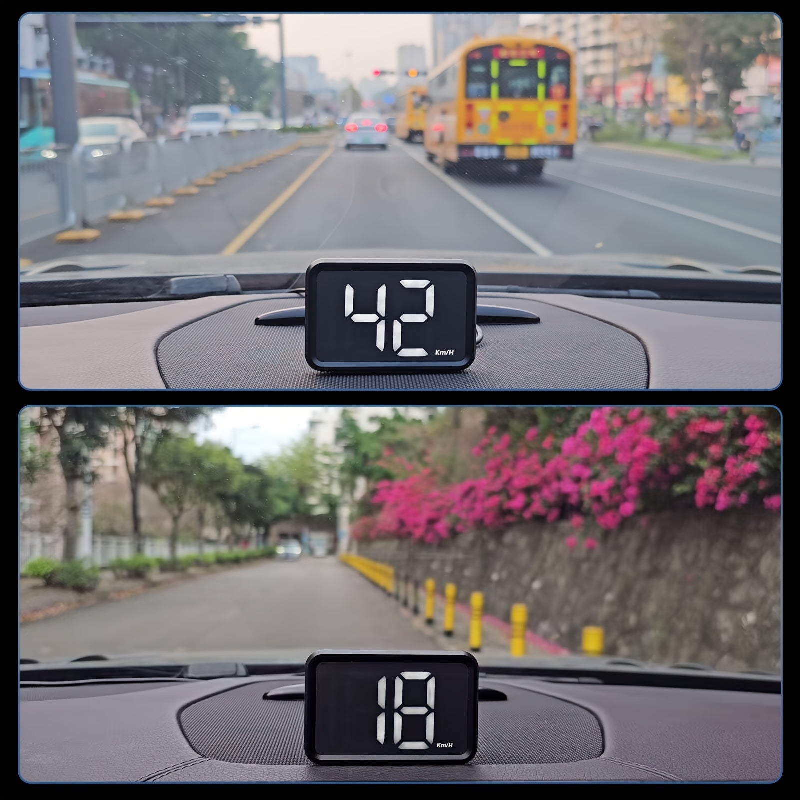 Car HUD Head-Up Display Dual Unit USB Powered Dashboard Enhancement
