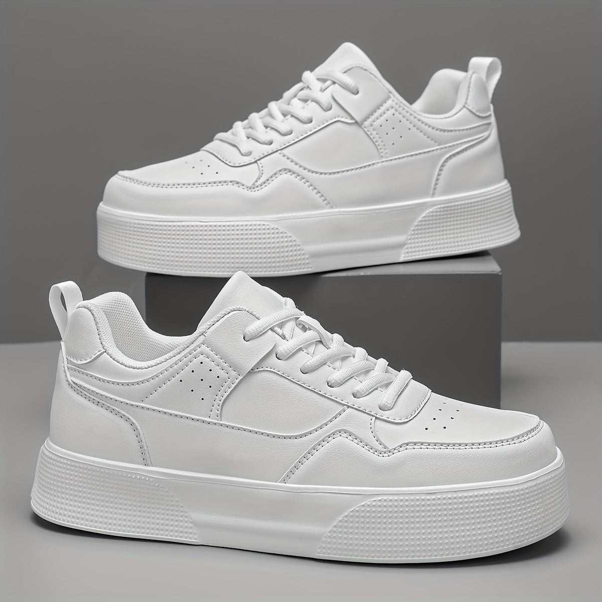 Men's Casual Sneakers Lightweight Stable Pronation Low Top Lace-Up PU EVA All-Season