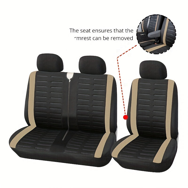 Universal avtomobil o'rindiq qoplamalari nafas oladigan polyester 2+1 o'rindiqlar uchun