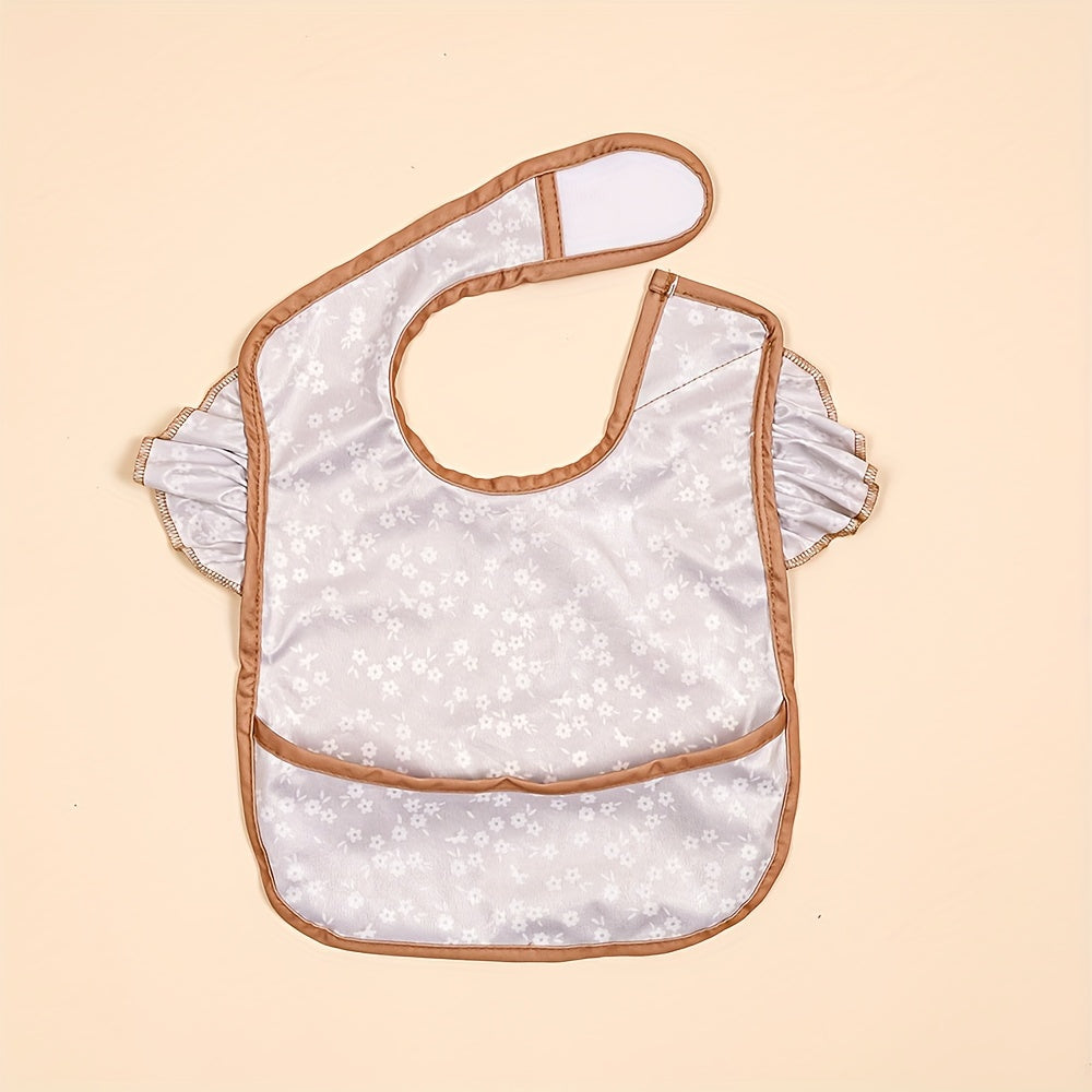 Babero impermeable para niños, de tela reciclada, ajustable, con gran bolsillo, multicolor