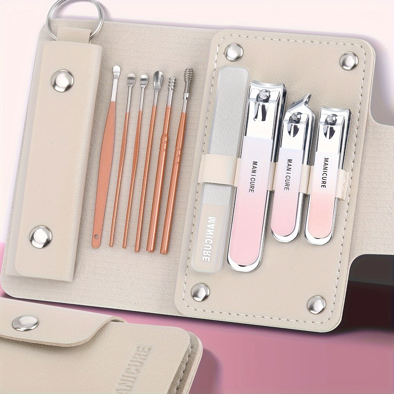 10-Piece Manicure Set with Nail Clippers and Personal Care Tools for Travel and Home Use