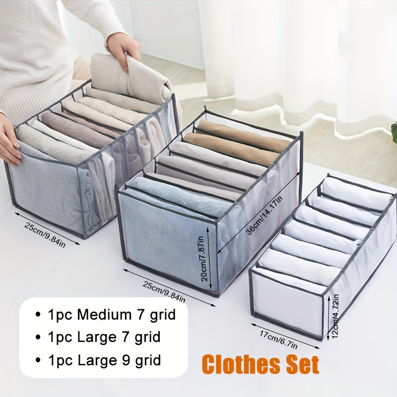 Storage Organizer for Clothes Socks and Underwear with Mesh Bags and Drawer Dividers