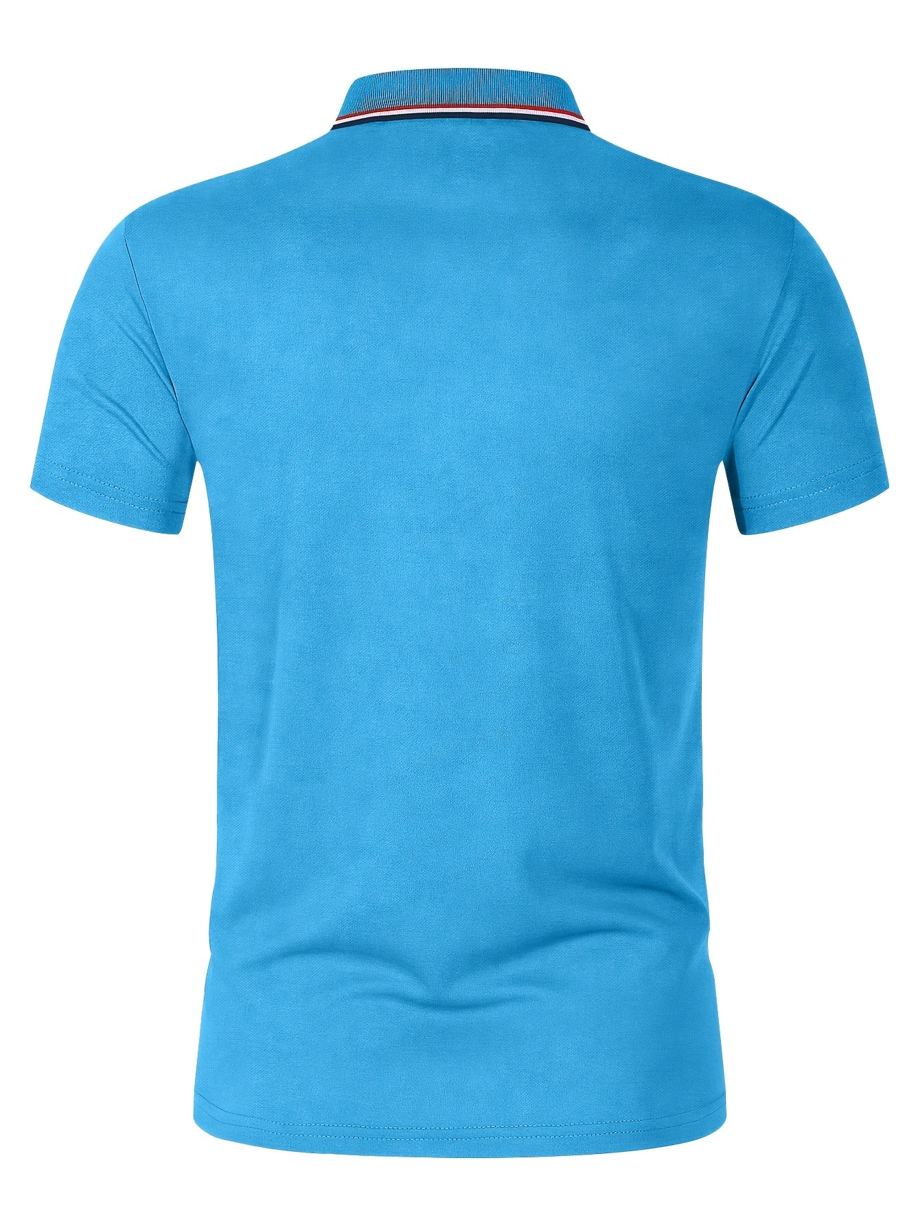 Men's Summer Golf Print Polo Shirt with Geometric Pattern and Short Sleeves