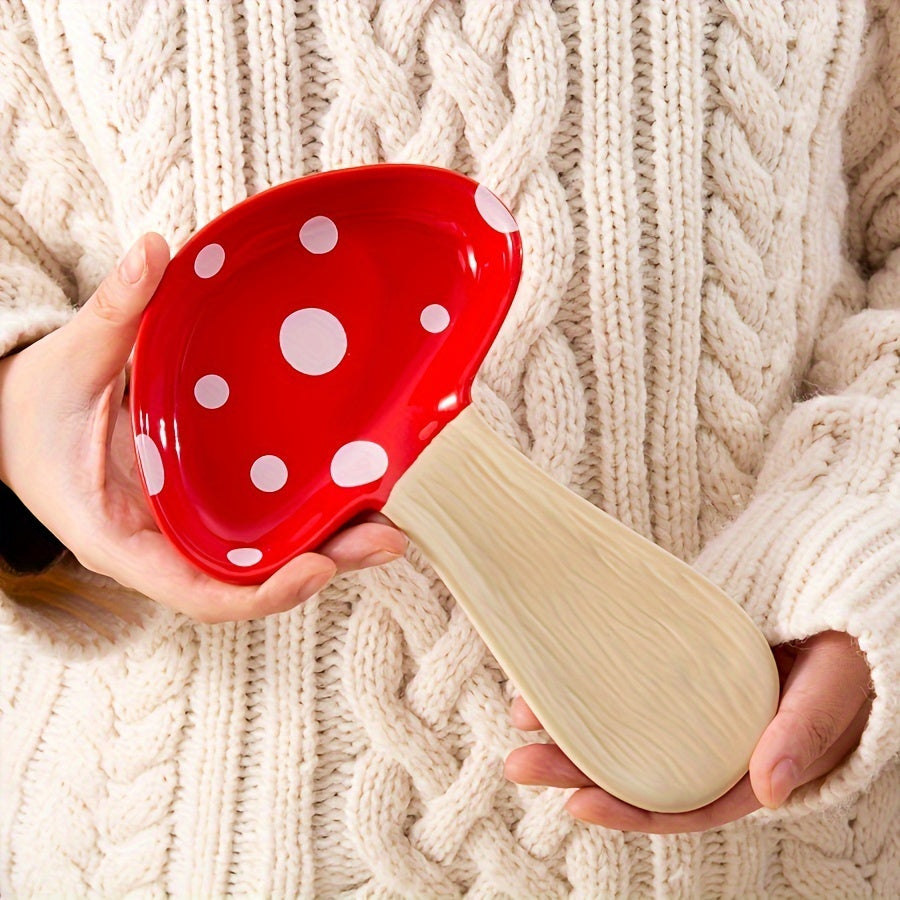 Ceramic Mushroom Spoon Rest High Temperature Resistant Cute Kitchenware Gift