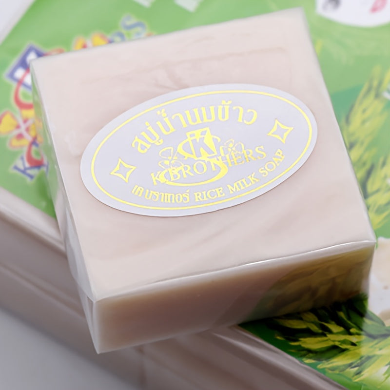 Unisex Thai Rice Milk Soap 60g Moisturizing Cleansing Facial Handmade Coconut Skin