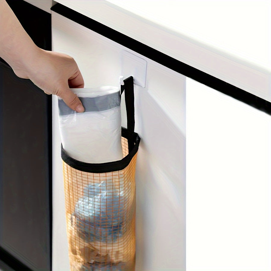 Large Capacity Foldable Wall-Mounted Kitchen Organizer for Trash Bags