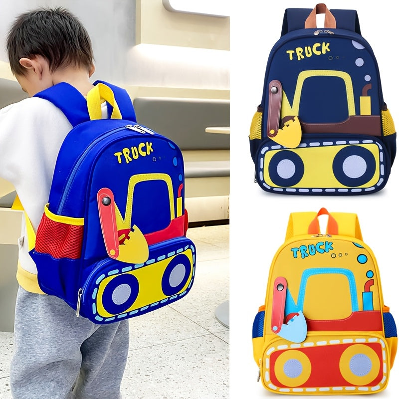 Children's Cartoon Backpack Waterproof Stain-Resistant Nylon Adjustable for Preschool Boys Girls