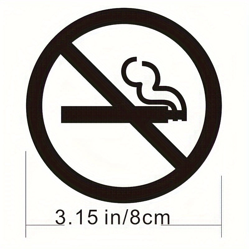 Acrylic No Smoking Sign Black for Restaurants Malls Public Areas Door Mount