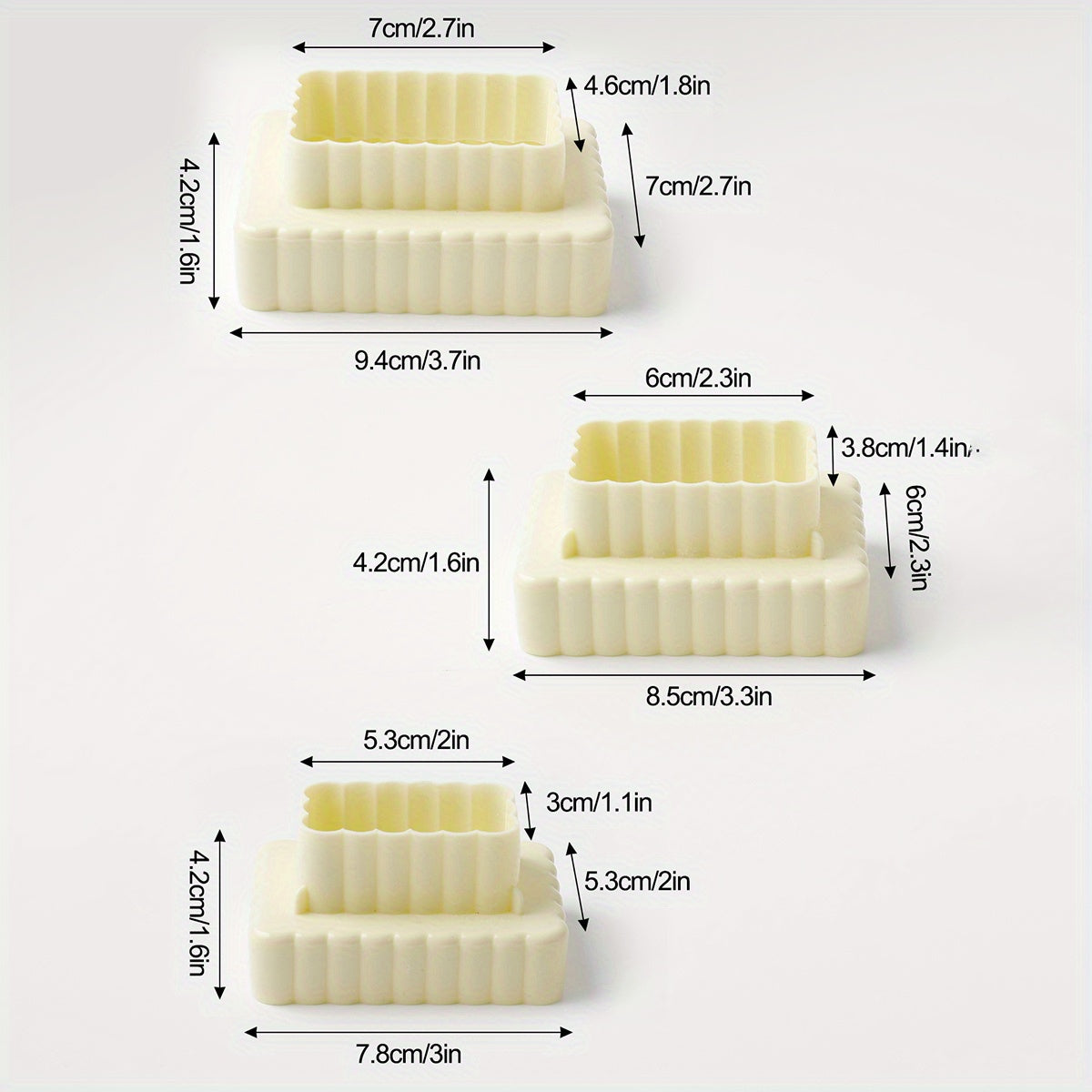 Set of 3 Versatile Cookie Cutters and Candy Molds for Baking and Decorating