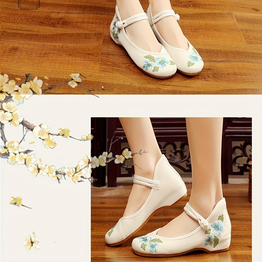 Women's Embroidered Canvas Footwear with Traditional Chinese Phoenix Design for Casual Spring and Summer
