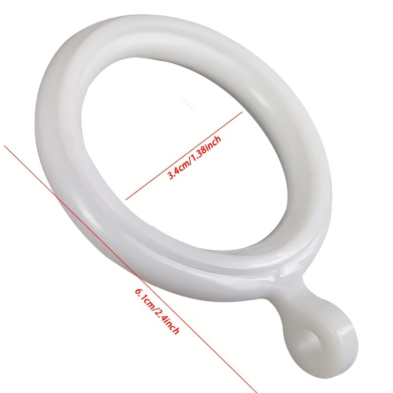 20 Durable Plastic Curtain Hooks Reinforced Rings for Bed Curtains and Drapes
