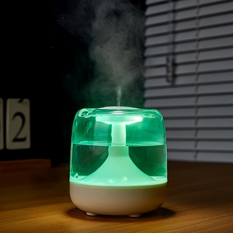 Humidificador transparente y colorido con USB, luz nocturna, niebla silenciosa, portátil