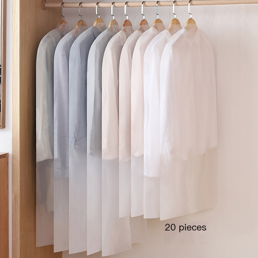 20-Pack Clear Suit Storage Bags for Wardrobe Organization Durable Plastic Dust Covers