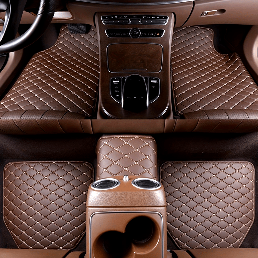 5Pcs Waterproof Faux Leather Car Floor Mats Universal Front Rear Seat Accessories