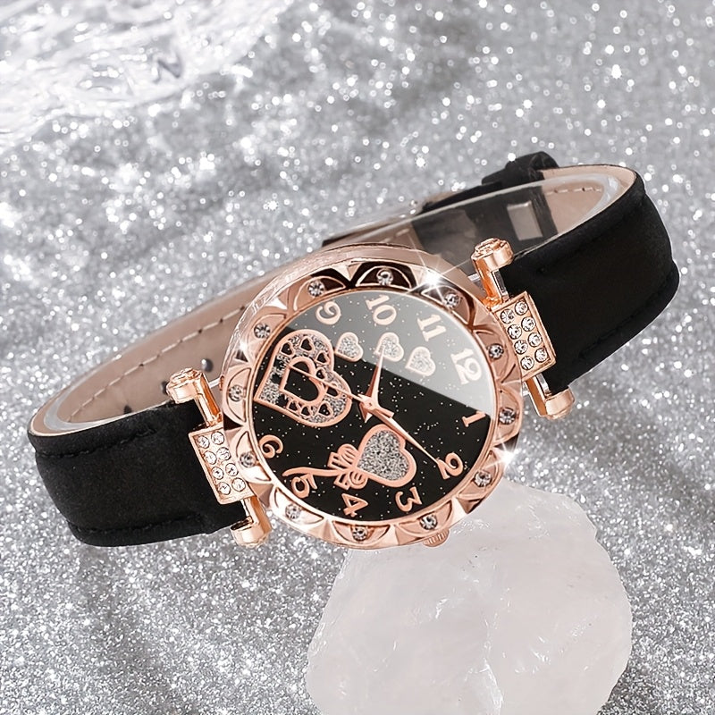 Women's Quartz Watch Set with 3 Watches and Bracelets Stylish Elegant Jewelry