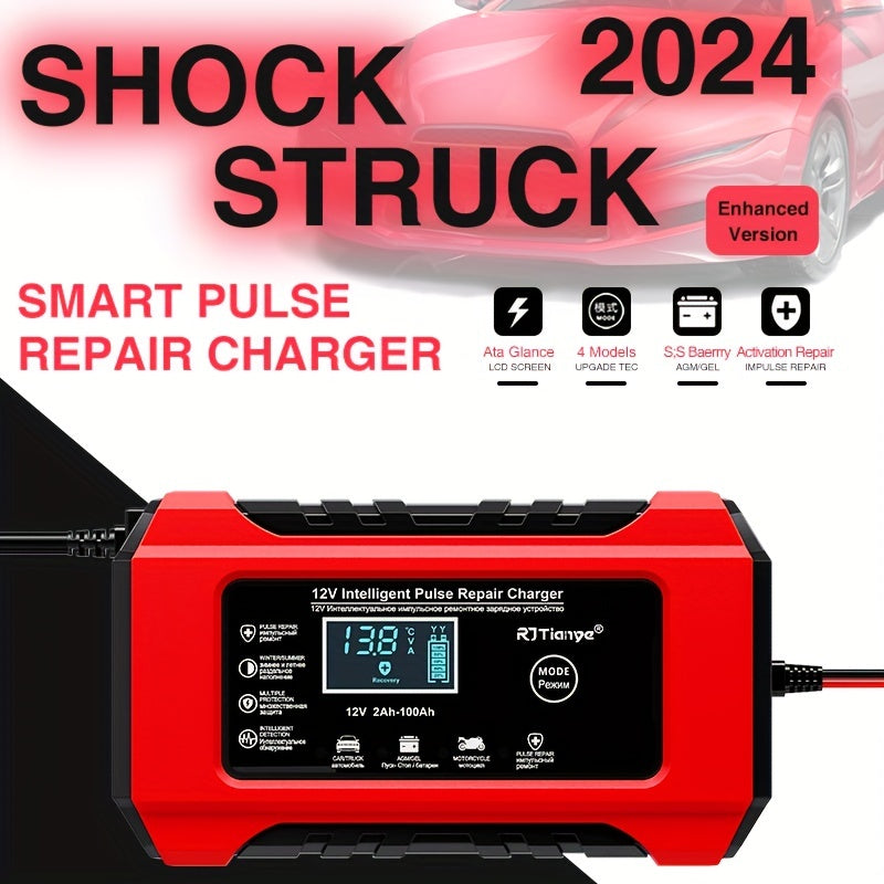 12V 6A Aqlli Batareya Zaryadlagichi Avtomobil, Mototsikl, SUV, Bog' mowersi uchun