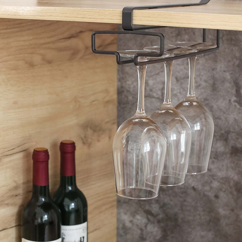 Metal Stemware Rack Hanging Storage Organizer for Glassware Under Cabinet