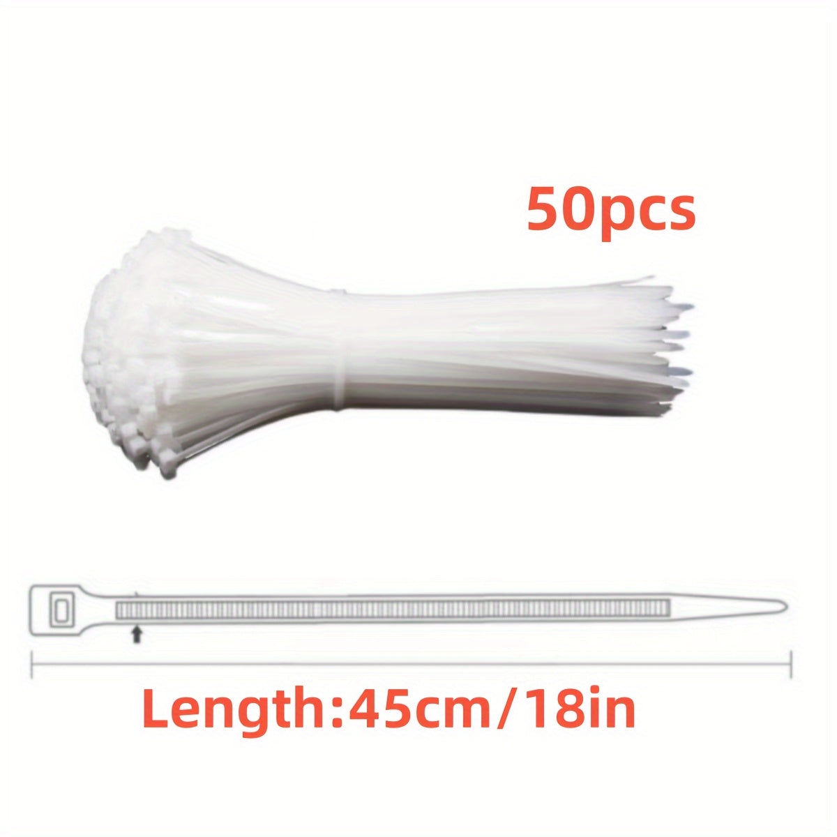 Heavy-Duty Nylon Cable Ties Self-Locking Large Sizes for Organization and Safety