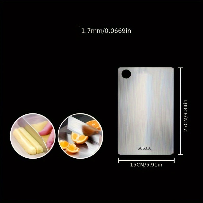 316 Stainless Steel Double-Sided Cutting Board Durable Kitchen Chopping Block