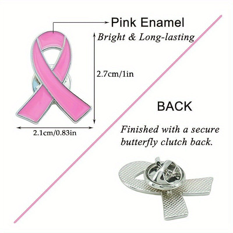 Pink Ribbon Awareness Lapel Pins for Charity Fundraising Survivor Recognition 6/12 Pack