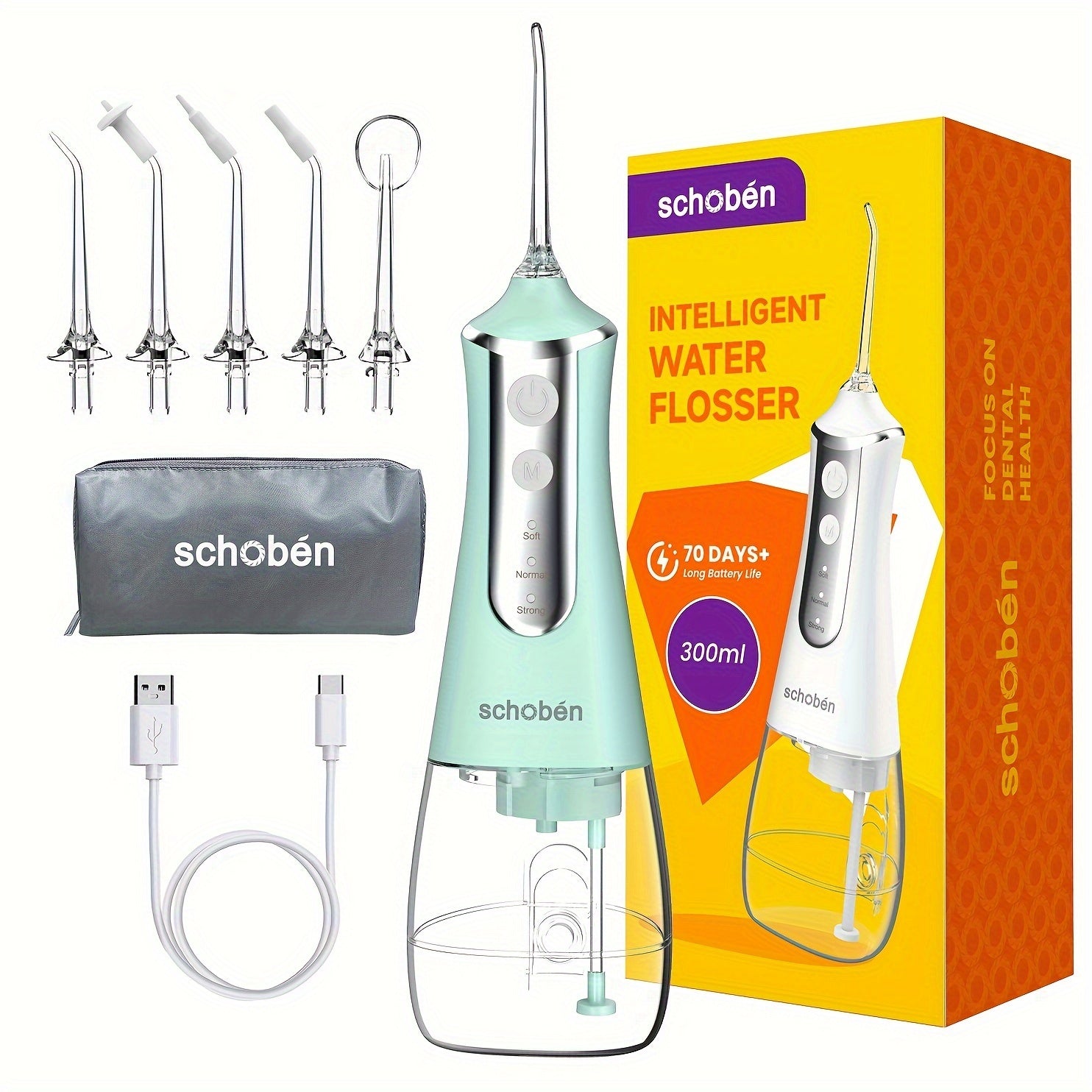 Cordless Dental Water Flosser Portable Rechargeable Oral Irrigator
