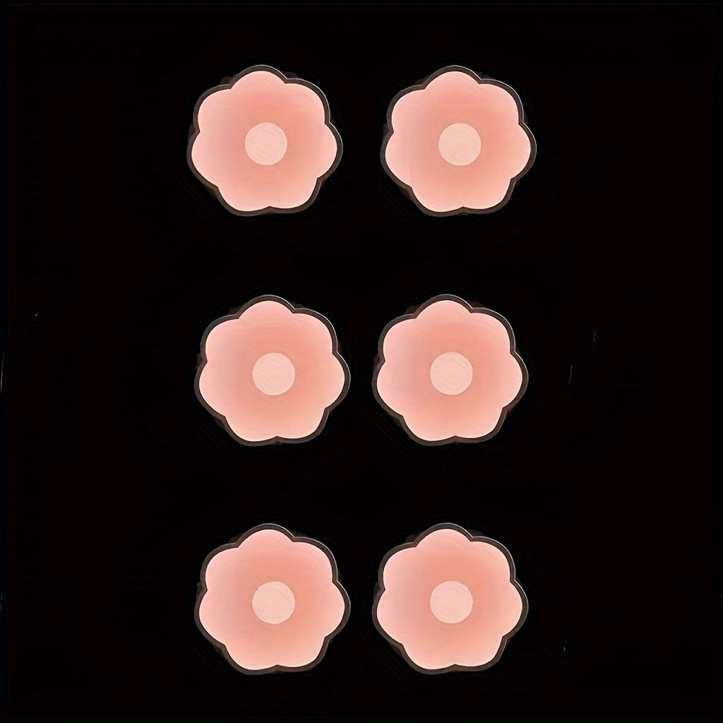 Silicone Nipple Covers 6 Pack Invisible Seamless Adhesive Petals for Formal Wear