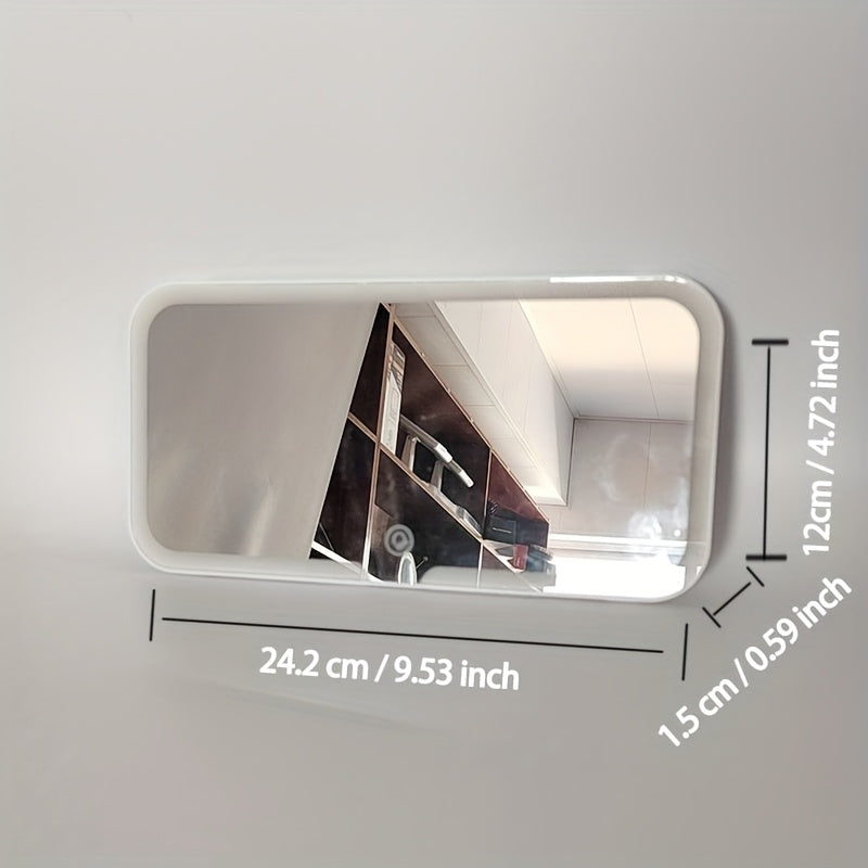 Portable LED Car Vanity Mirror with USB Rechargeable Foldable Design