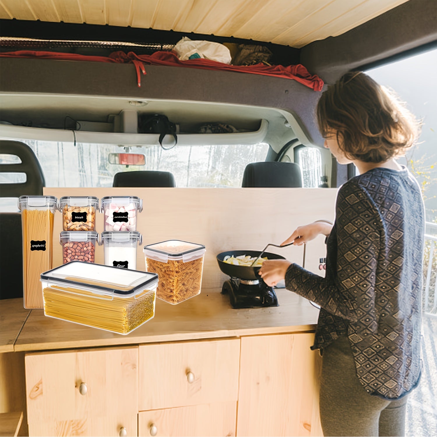 Большой герметичный пластиковый контейнер для хранения продуктов 6,5 л для кладовой и подготовки еды