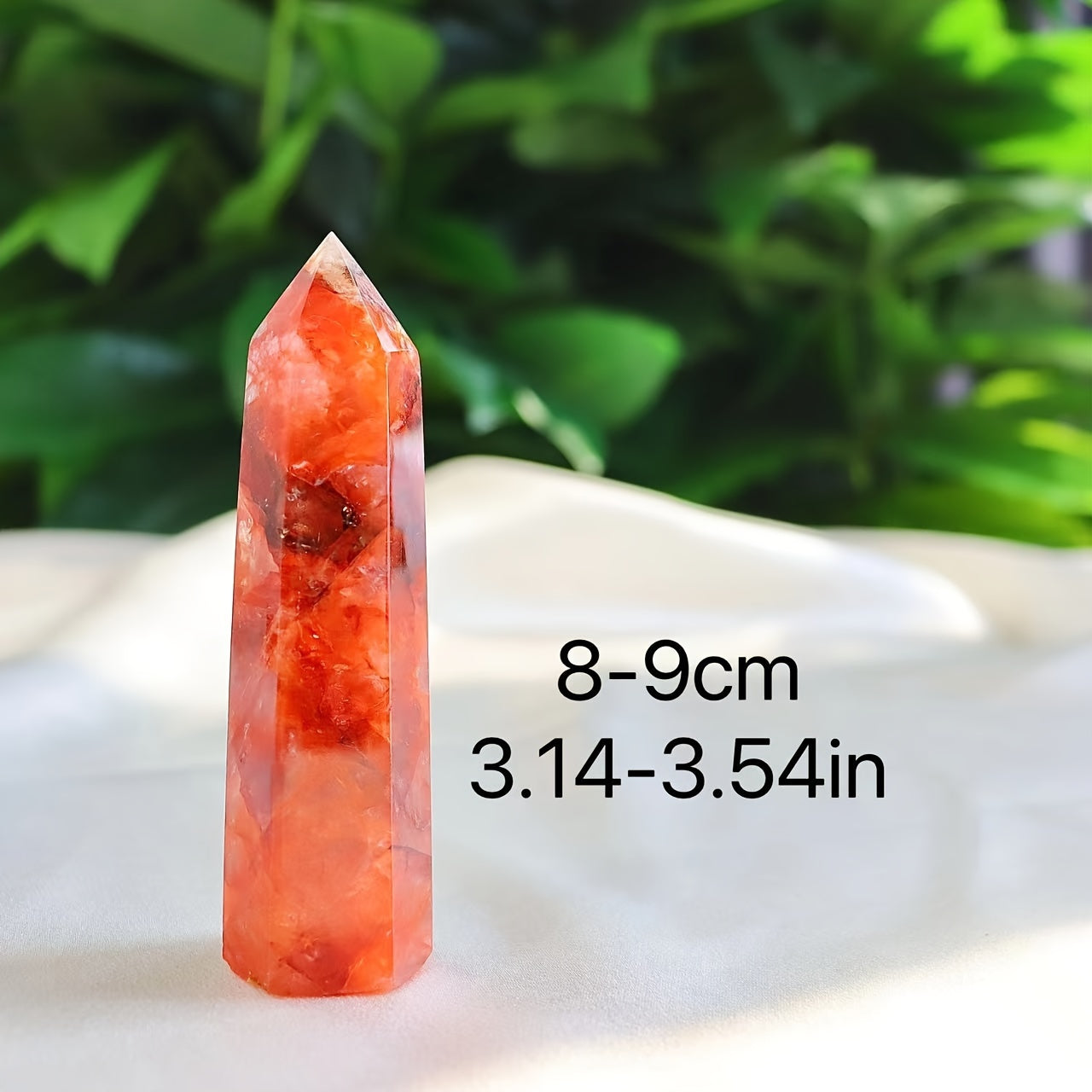 Varita de cristal rojo con columna de flor y adorno decorativo