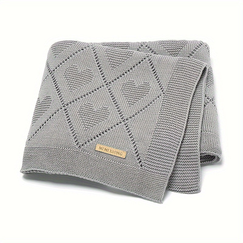 Knitted Hollow Blanket for Air Conditioner and Sofa Covering, Cozy Hugging Wrap