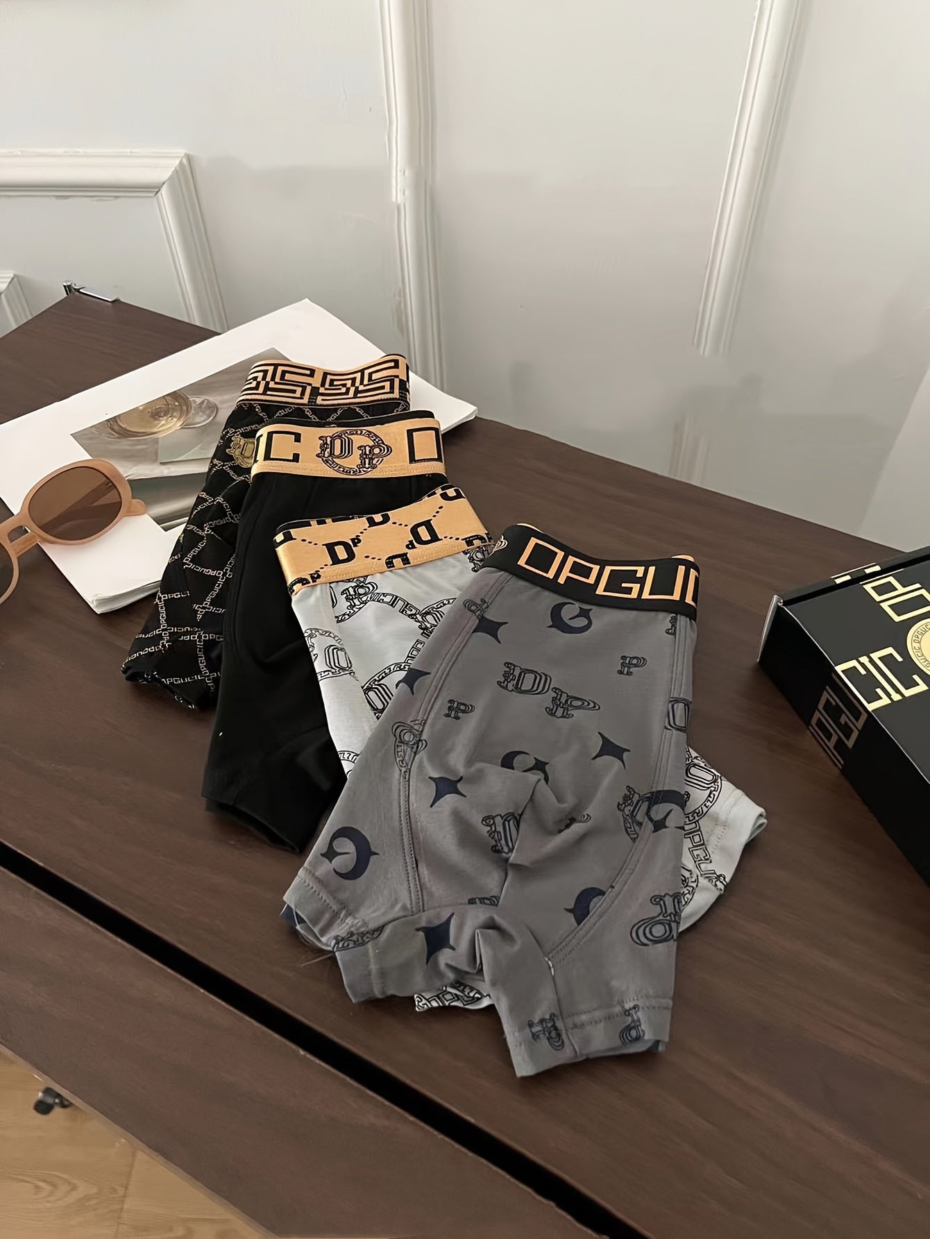 Men's Cotton Underwear Breathable Flat Corner Shorts with Elastic Waist for Daily and Sports Use