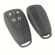 Silicone Key Cover for Car Remote Black with Blue and Red Accents
