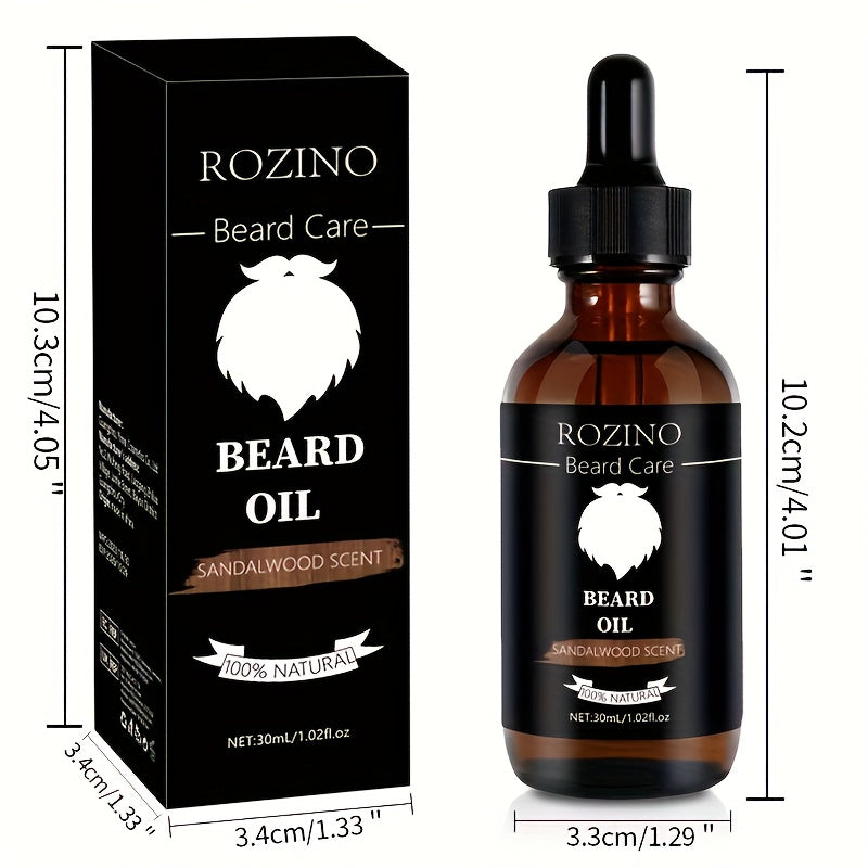 Sandalwood Beard Oil with Glycerin for Moisturizing and Softening Facial Hair
