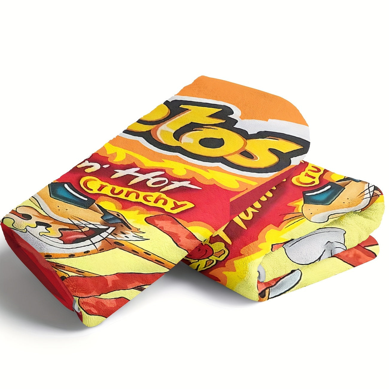 Crunchy Design Flannel Throw Blanket with Digital Print for Office Home and Travel