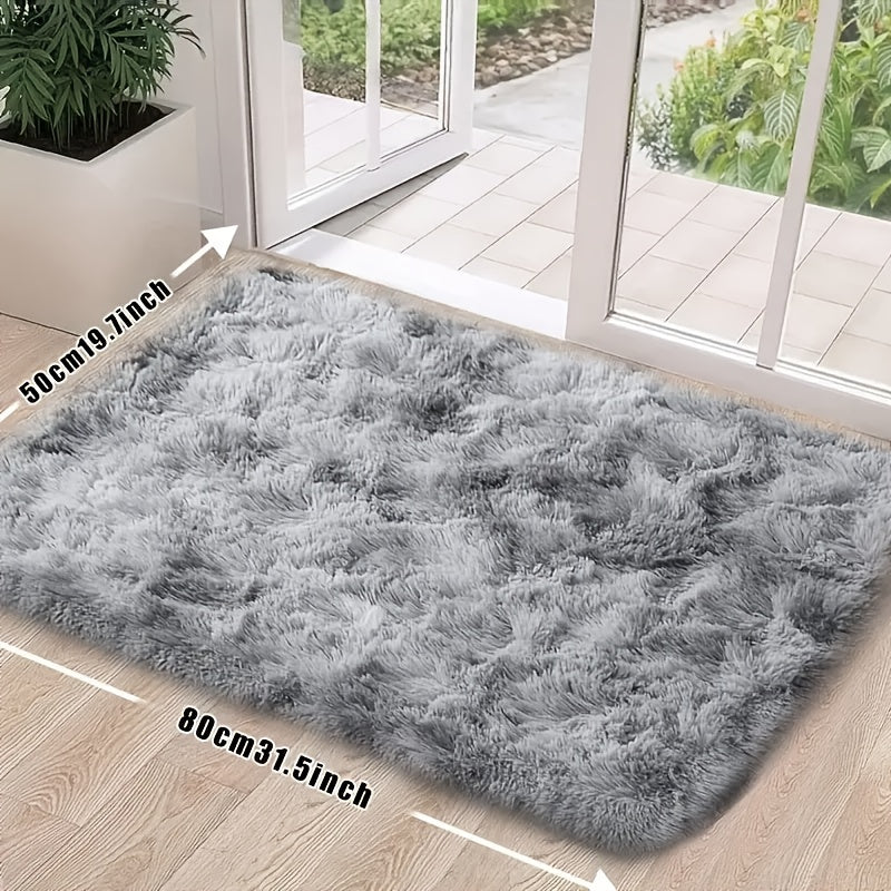 Tie-Dye Gradient Area Rug Soft Plush Polyester for Bedroom Living Room