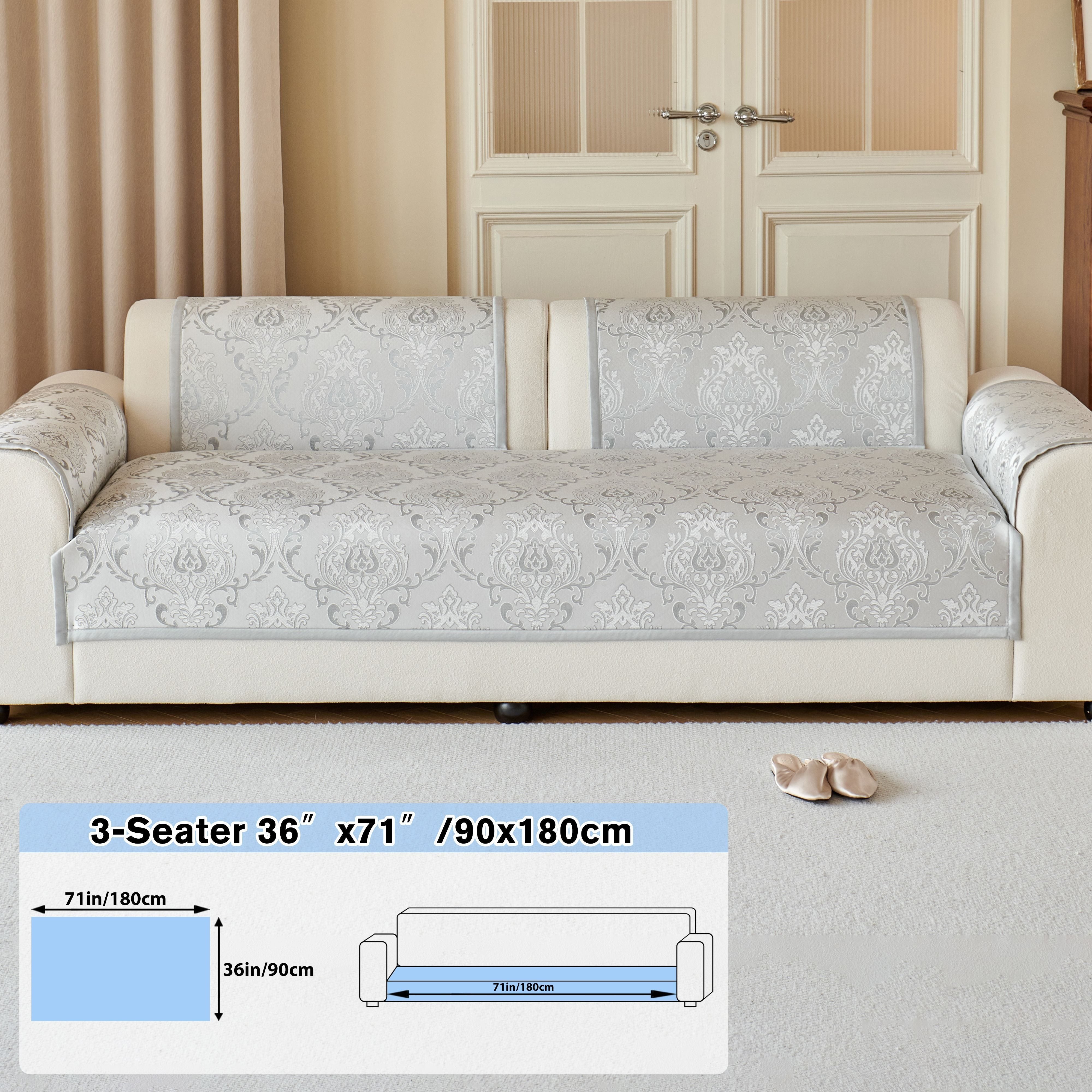 Серый цветочный чехол на диван для 1-4 мест, безопасный для домашних животных, нескользящий, моющийся в машине, из шенилла жаккарда, современный