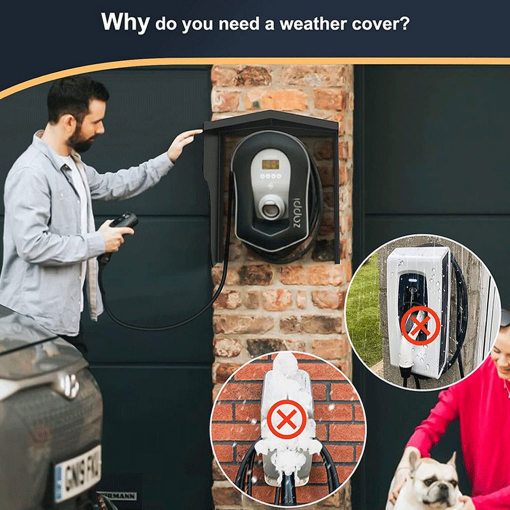 Weatherproof Wall-Mounted EV Charging Station Cover Stainless Steel Waterproof Dustproof
