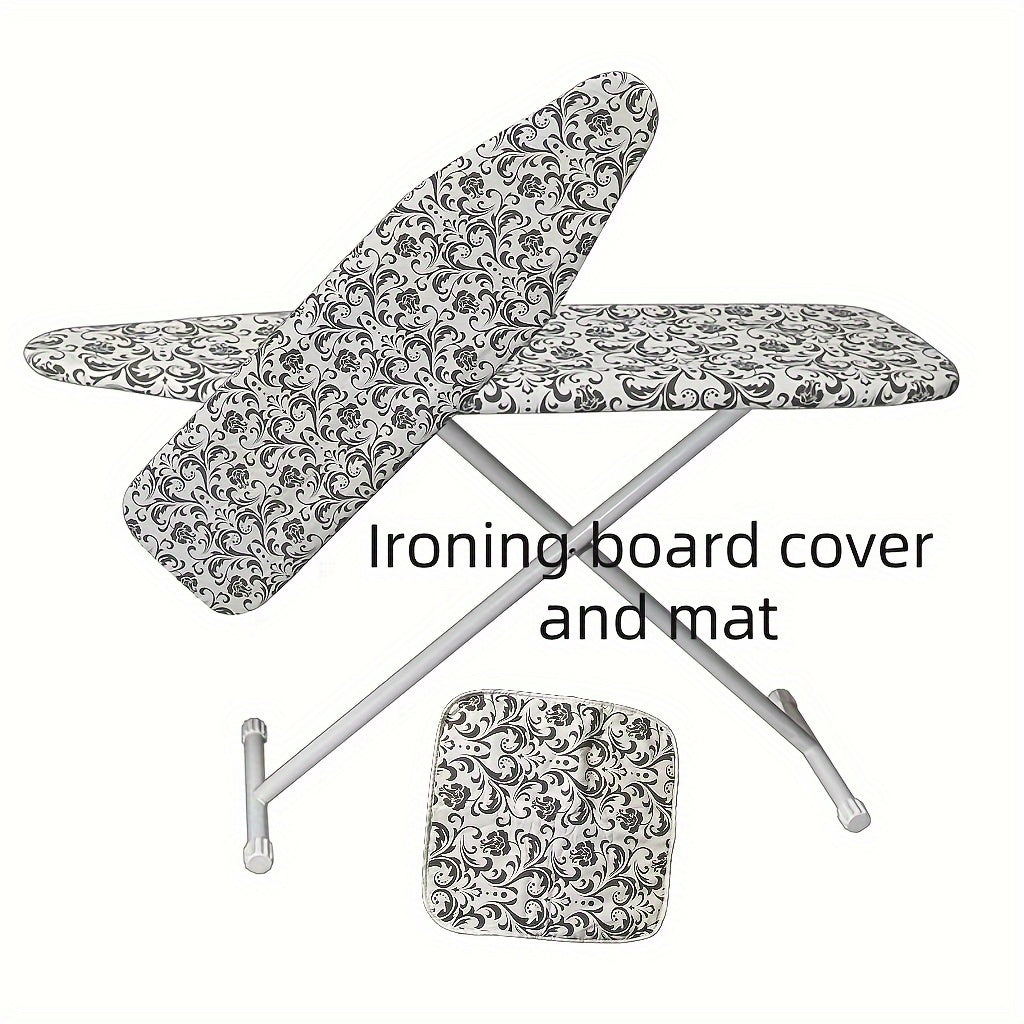 Set of 2 Ironing Board Cover and Travel Mat with 3-Layer Thick Cover and Secure Straps